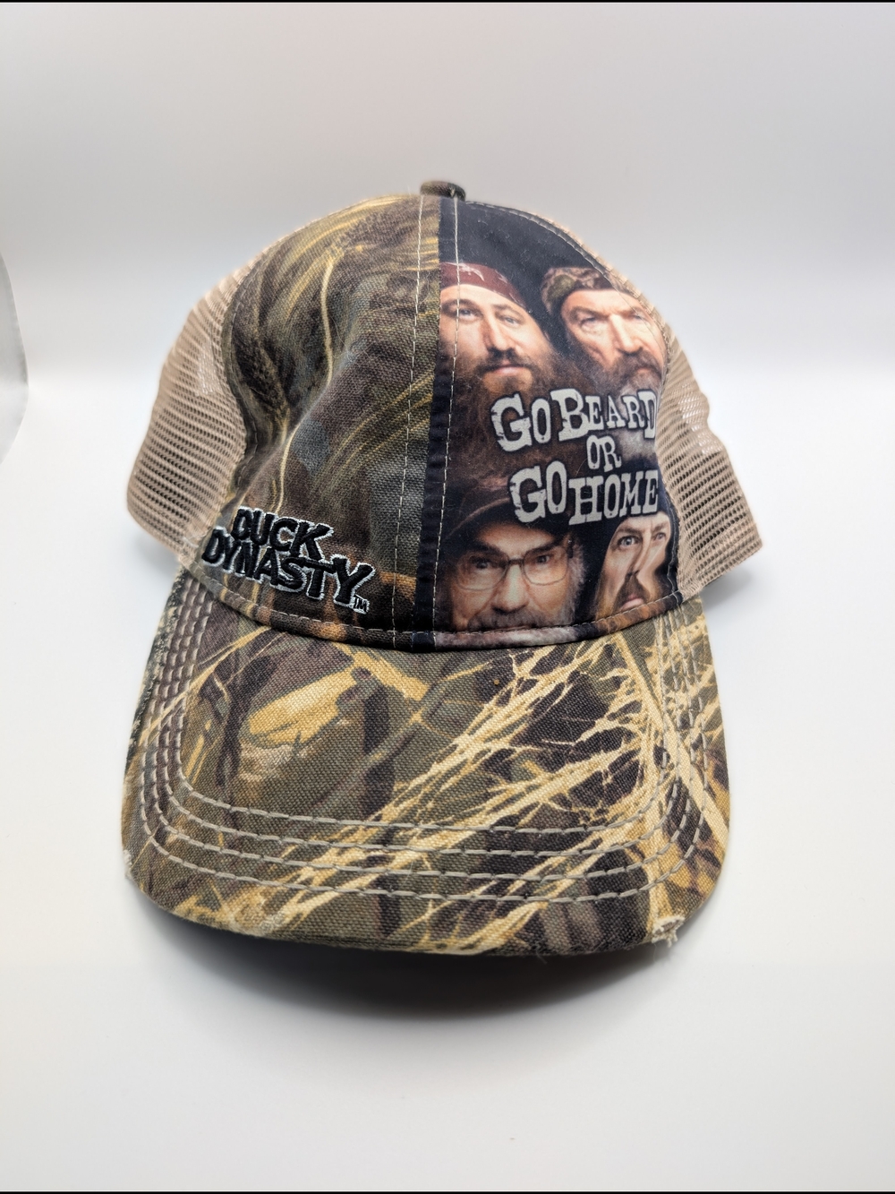 Gorpcore Camo 'Go Beard Or Go Home' Duck Dynasty Trucker Cap
